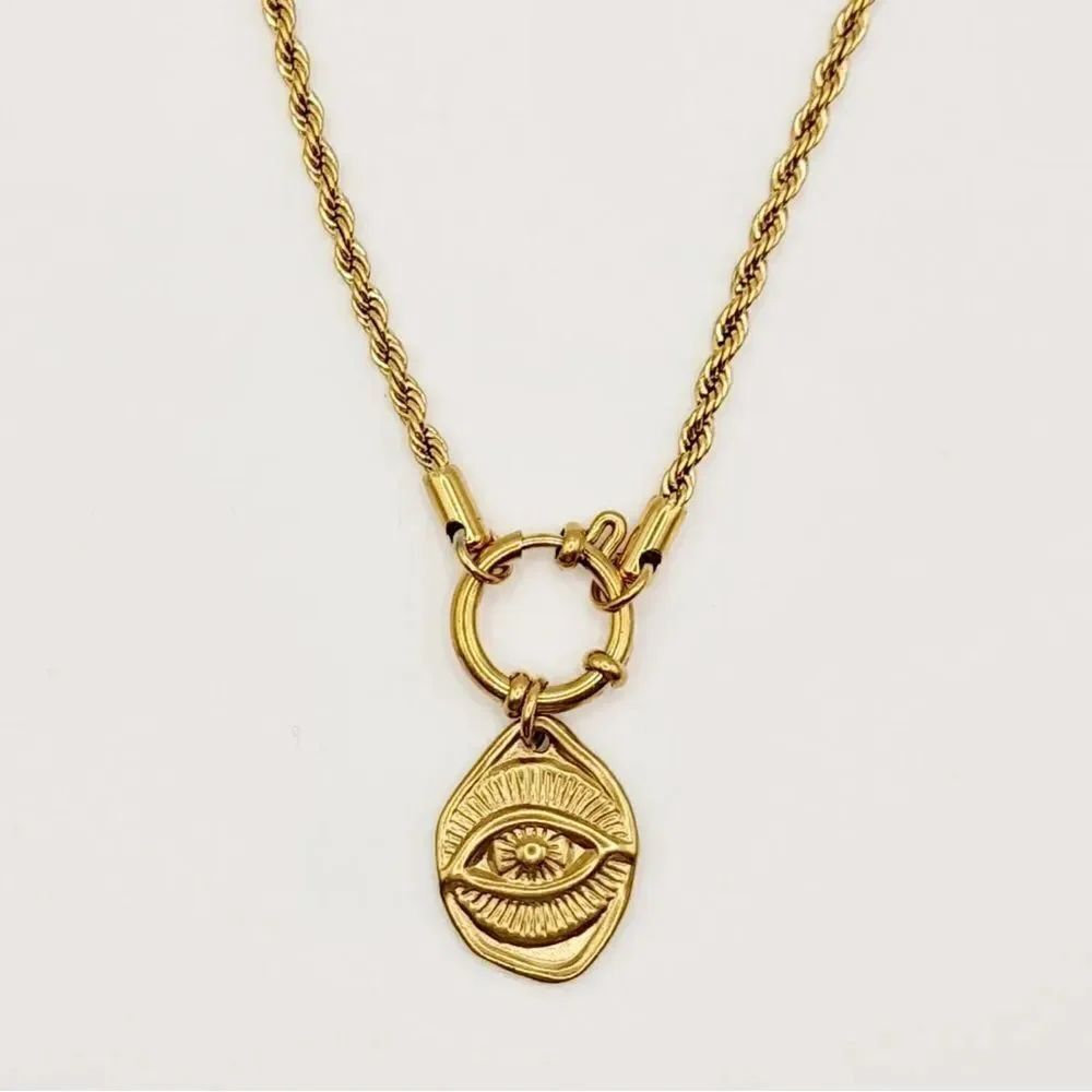 Gold evil eye necklace M821